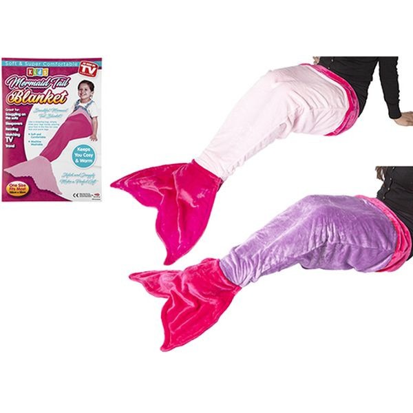 3 Assorted Colour S 2-tone Kids Mermaid Plush Sleeping Bag
