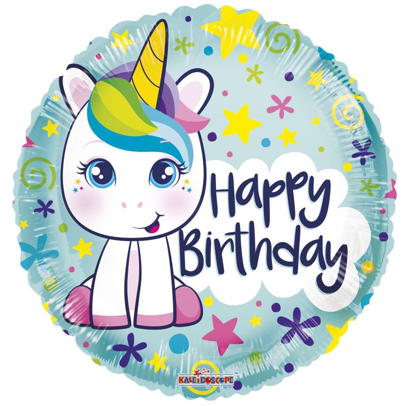18" Birthday Cute Unicorn Balloon