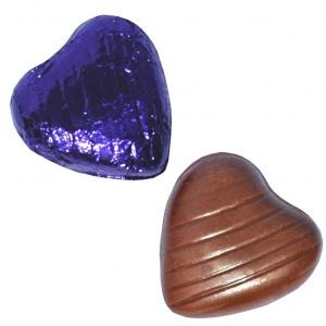 Purple Foil Chocolate Hearts 500g