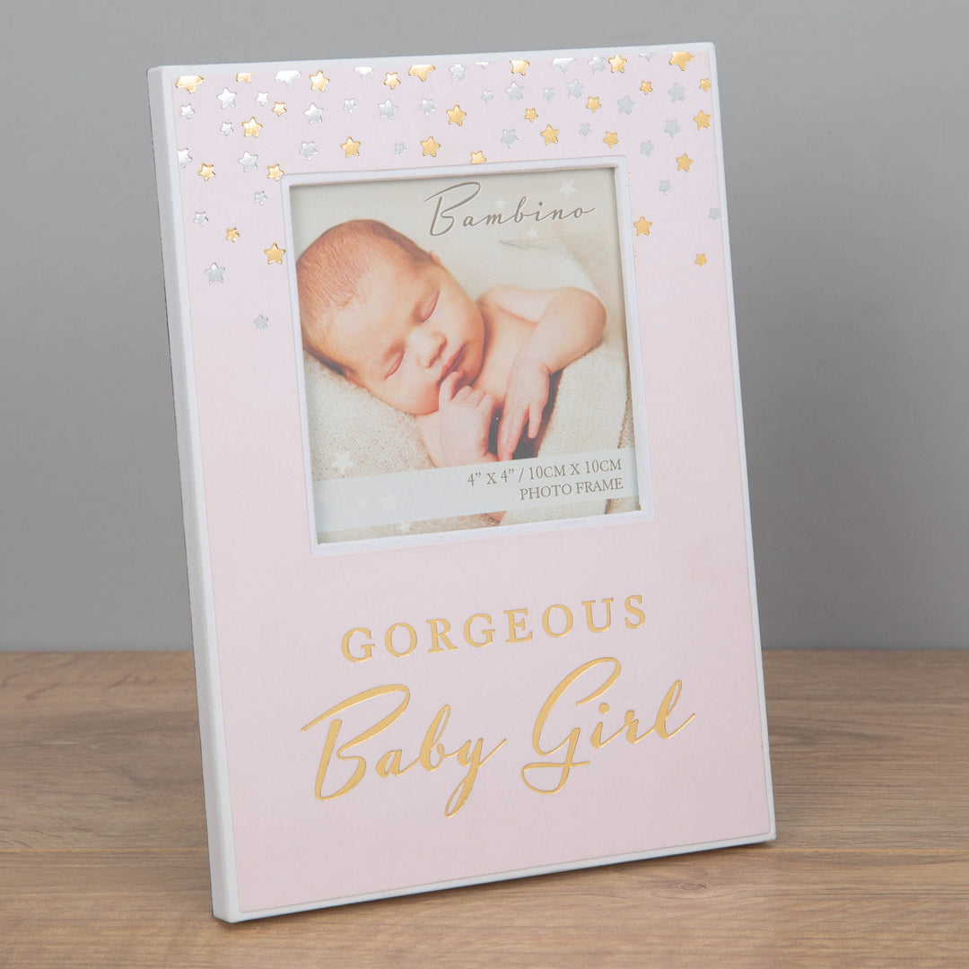 Baby Girl Bambino Paperwrap Photo Frame 4" x 4"