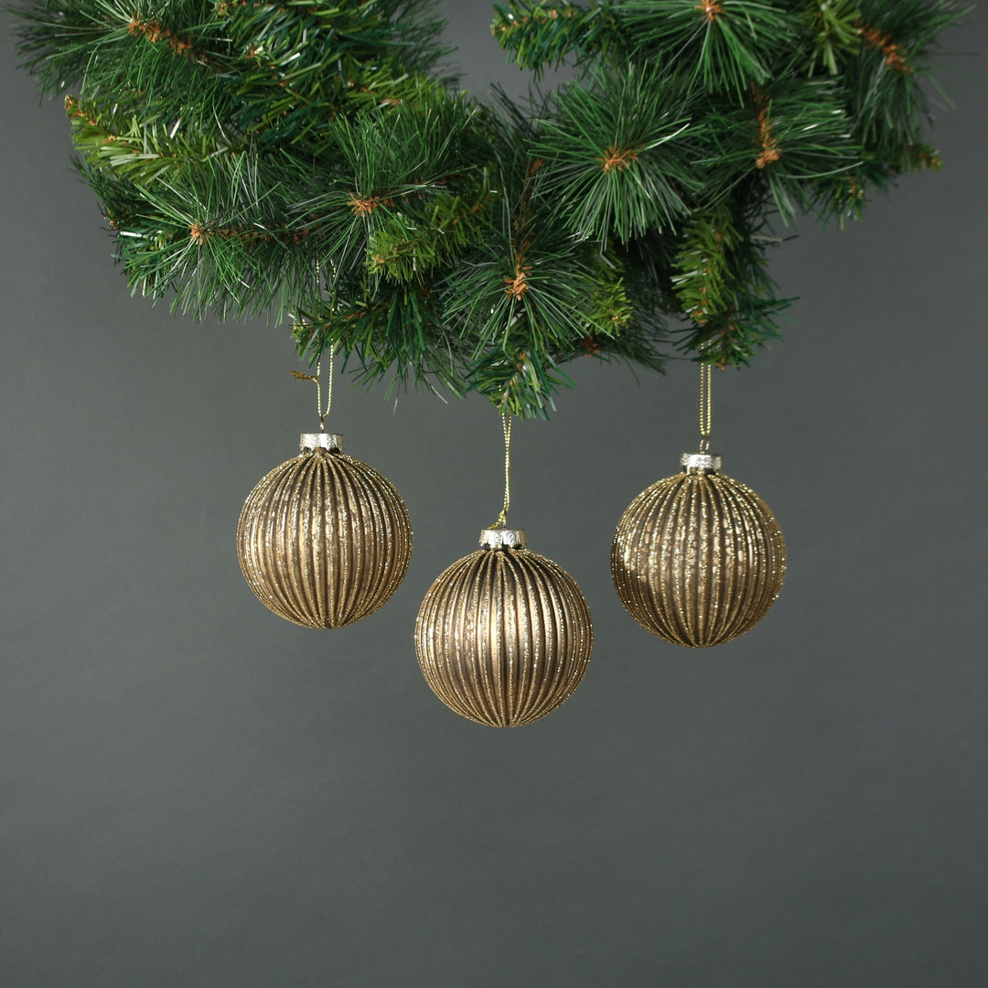 Titania 8cm Glass Bauble Gold (Set of 4)