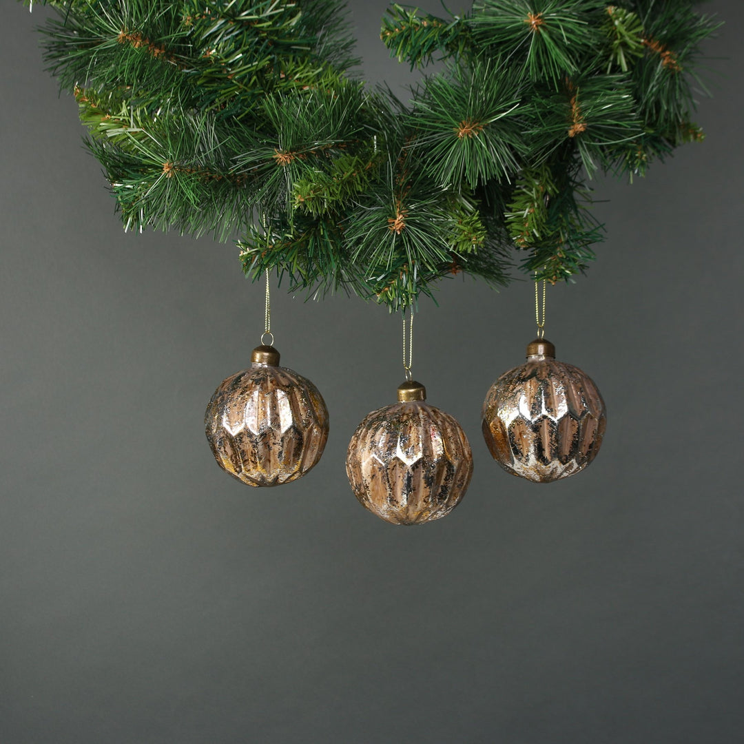 Lorelle 8cm Glass Bauble Gold (Set of 4)