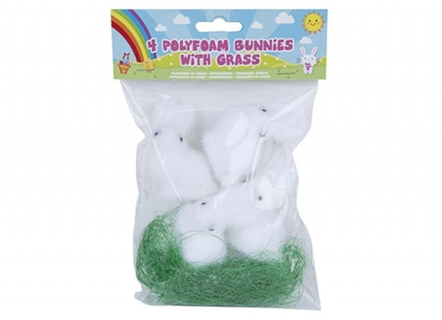 Polyfoam Bunnies in Grass (4pcs)
