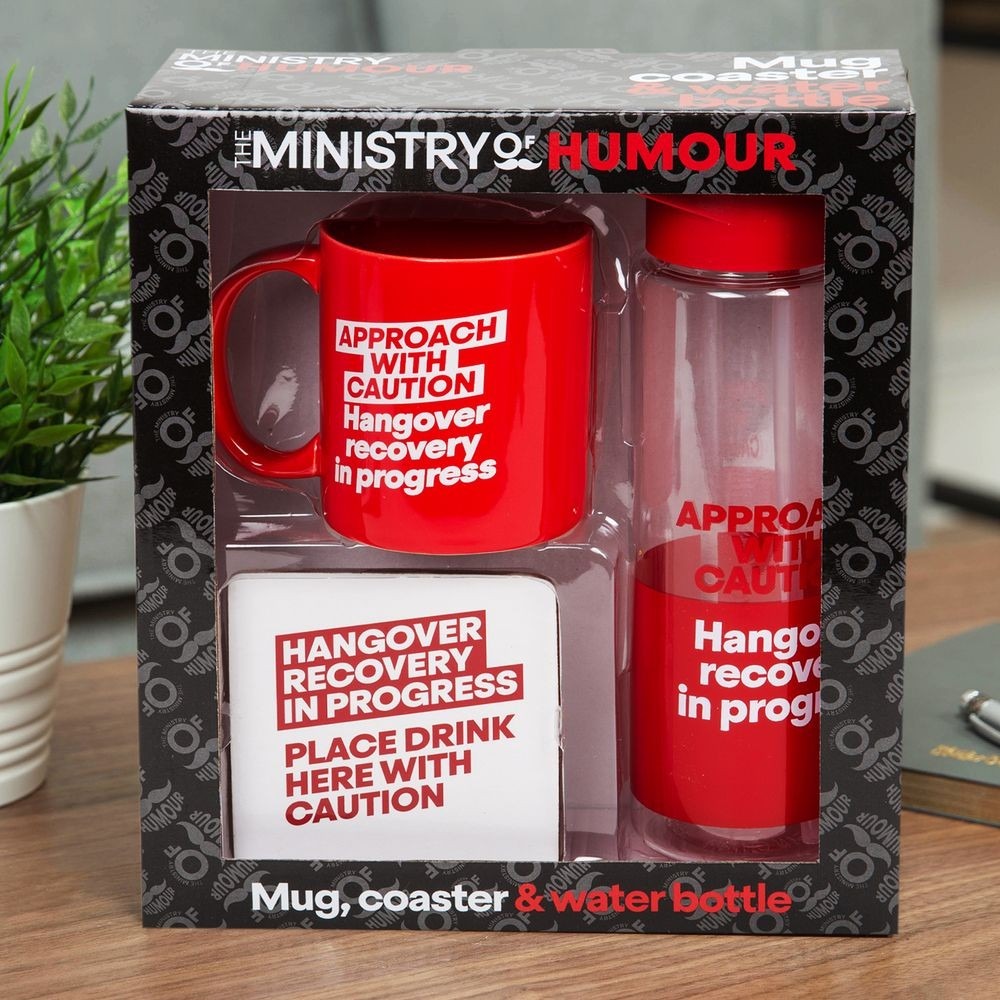 Mug Coaster & Water Bottle Gift Set