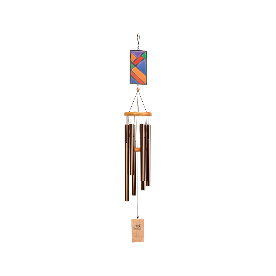 Bronze Wind Chime with Stained Glass (86cm)