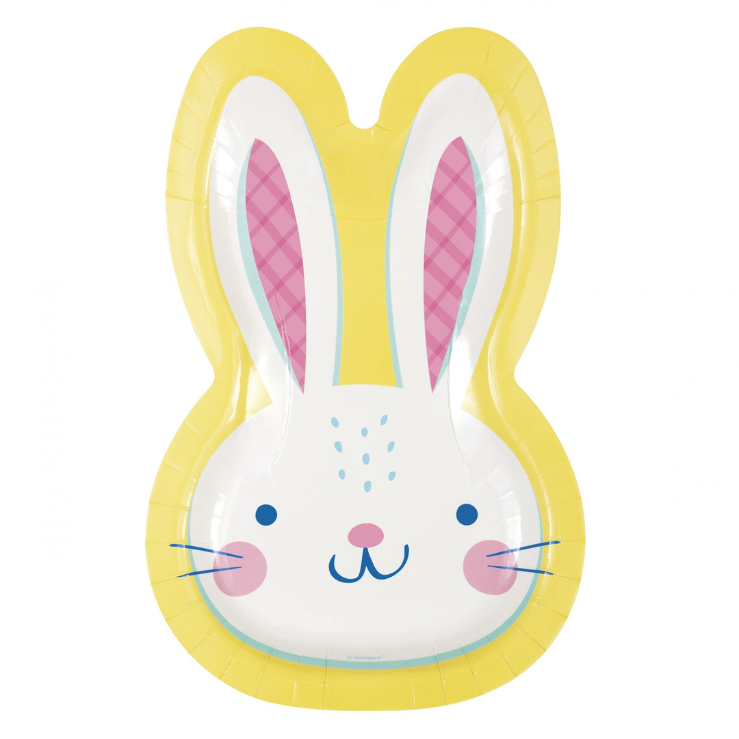 Eggcellent Easter Bunny Shaped Plate (Pack of 8)