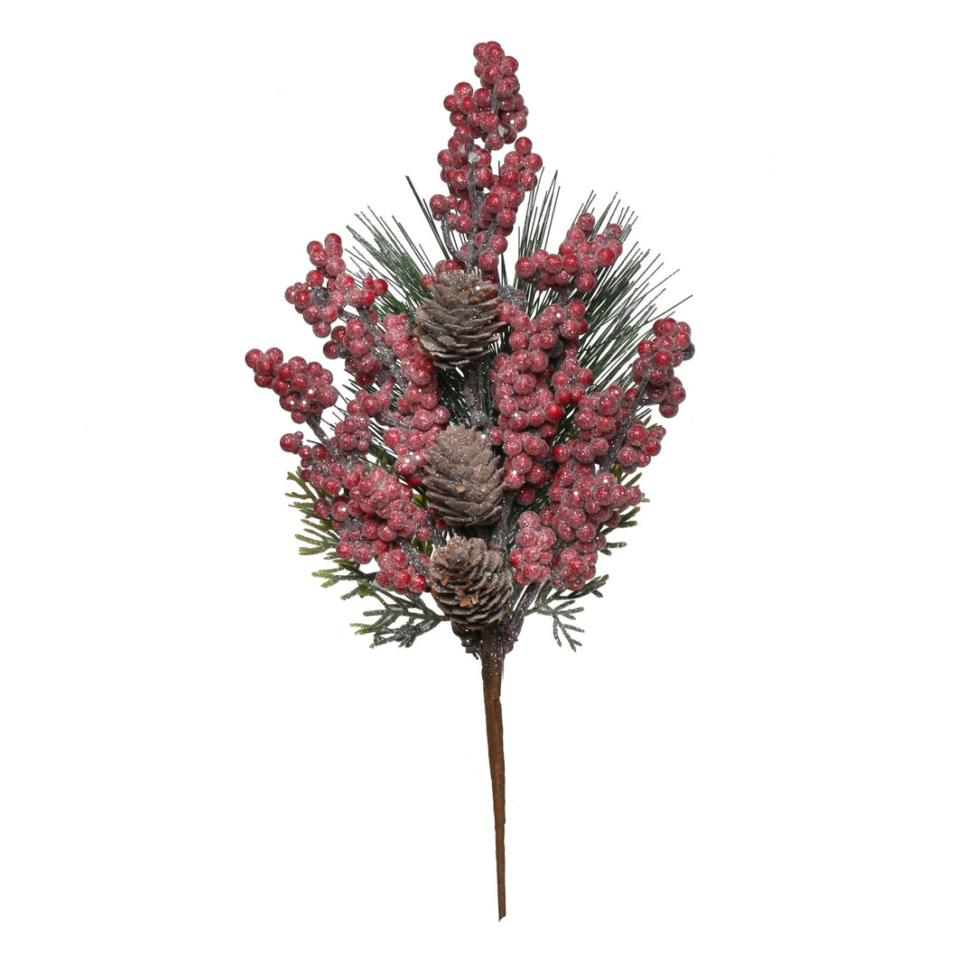 Red Berry Spruce and Pine Cone Spray