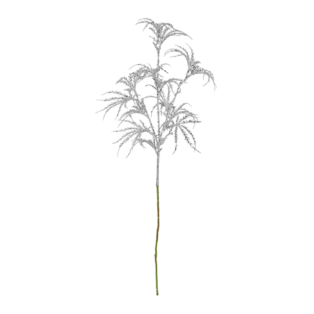 Silver Glitter Arelia Leaf Stem
