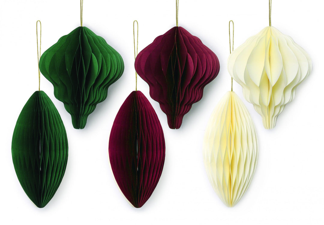 Mixed Paper Baubles (Pack of 6)