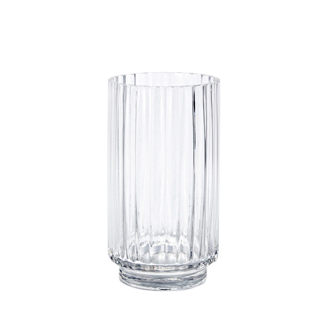 Clear Rochelle Fluted Cylinder Glass Vase (21cm)