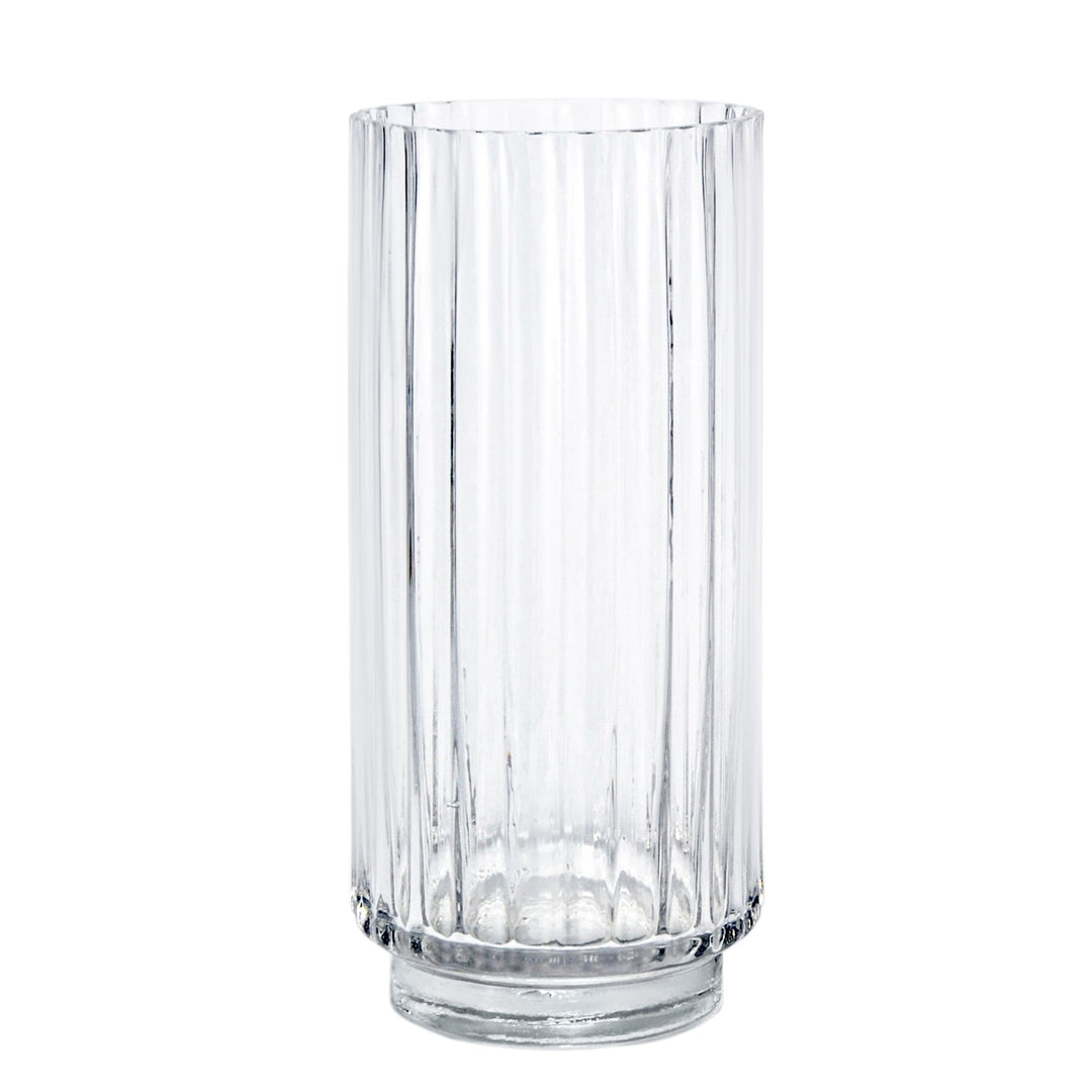 Clear Rochelle Fluted Cylinder Glass Vase (27cm)