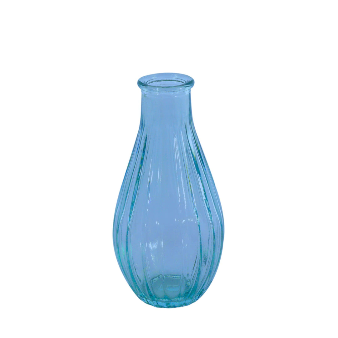 Blue Vintage Fluted Bud Vase (14cm)
