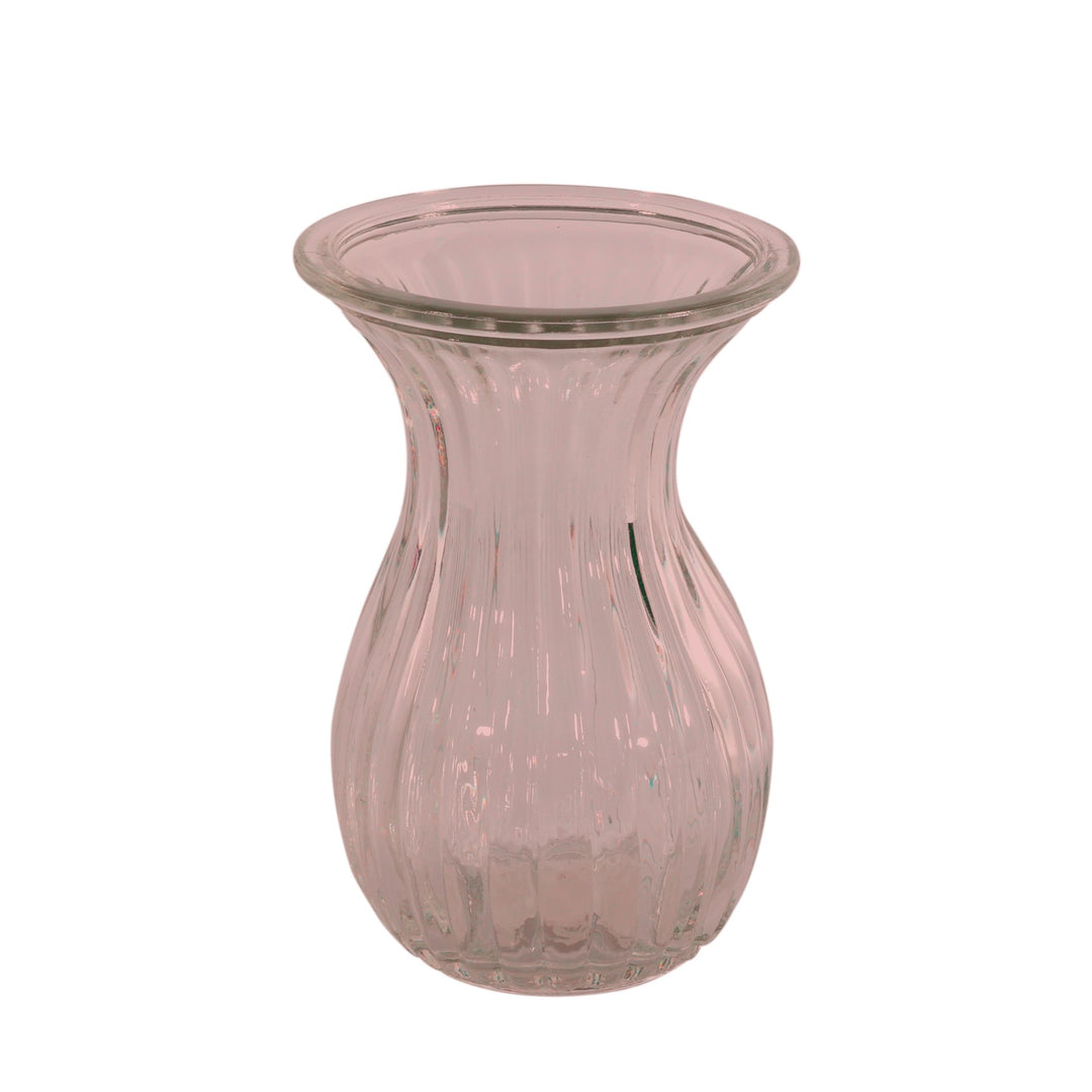 Pink Harper Fluted & Flared Glass Vase (14cm)