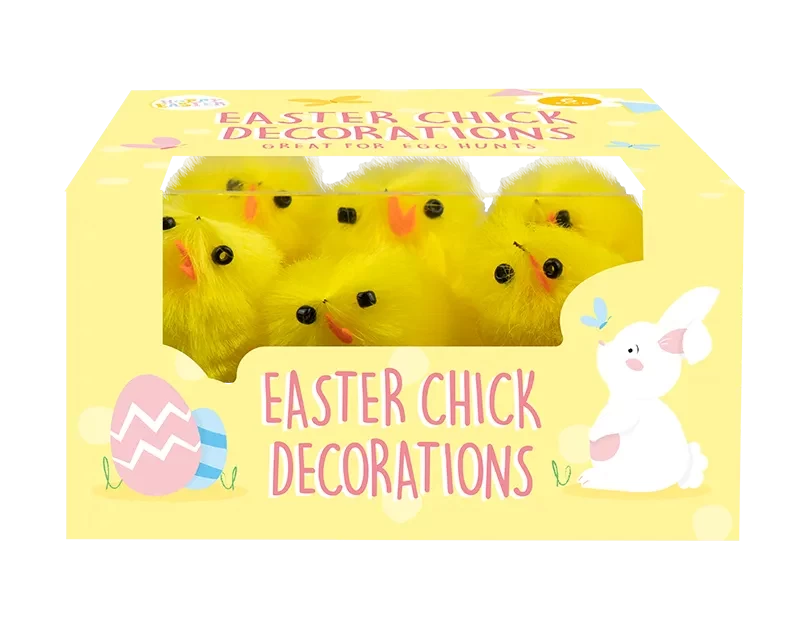 Pack of 6 Easter Chick Decorations (4cm)