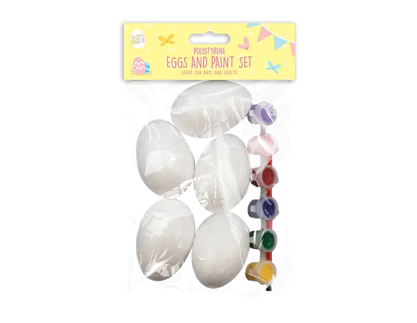 Polystyrene Eggs & Paint Set