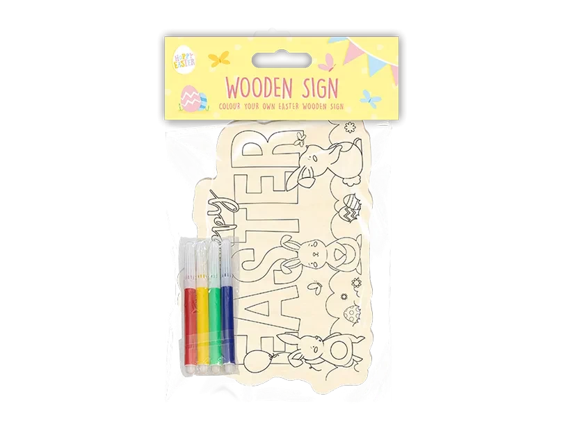 Colour Your Own Wooden Easter Sign