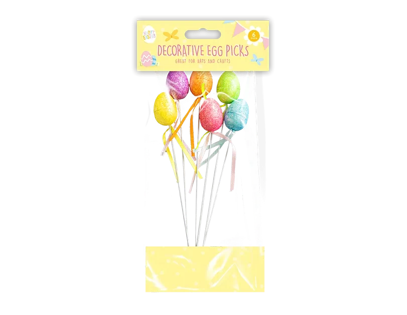 Pack of 6 Mini Decorative Egg Picks