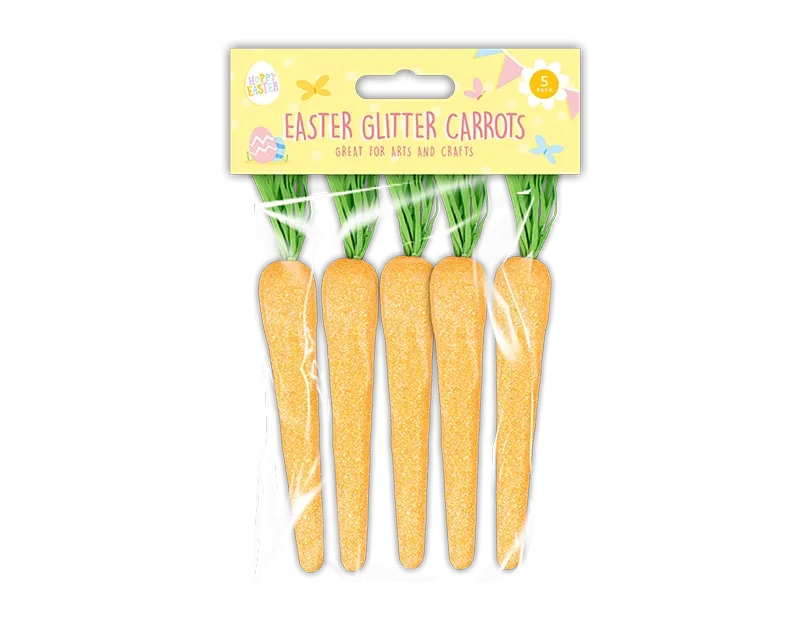 Pack of 5 Easter Glitter Carrots