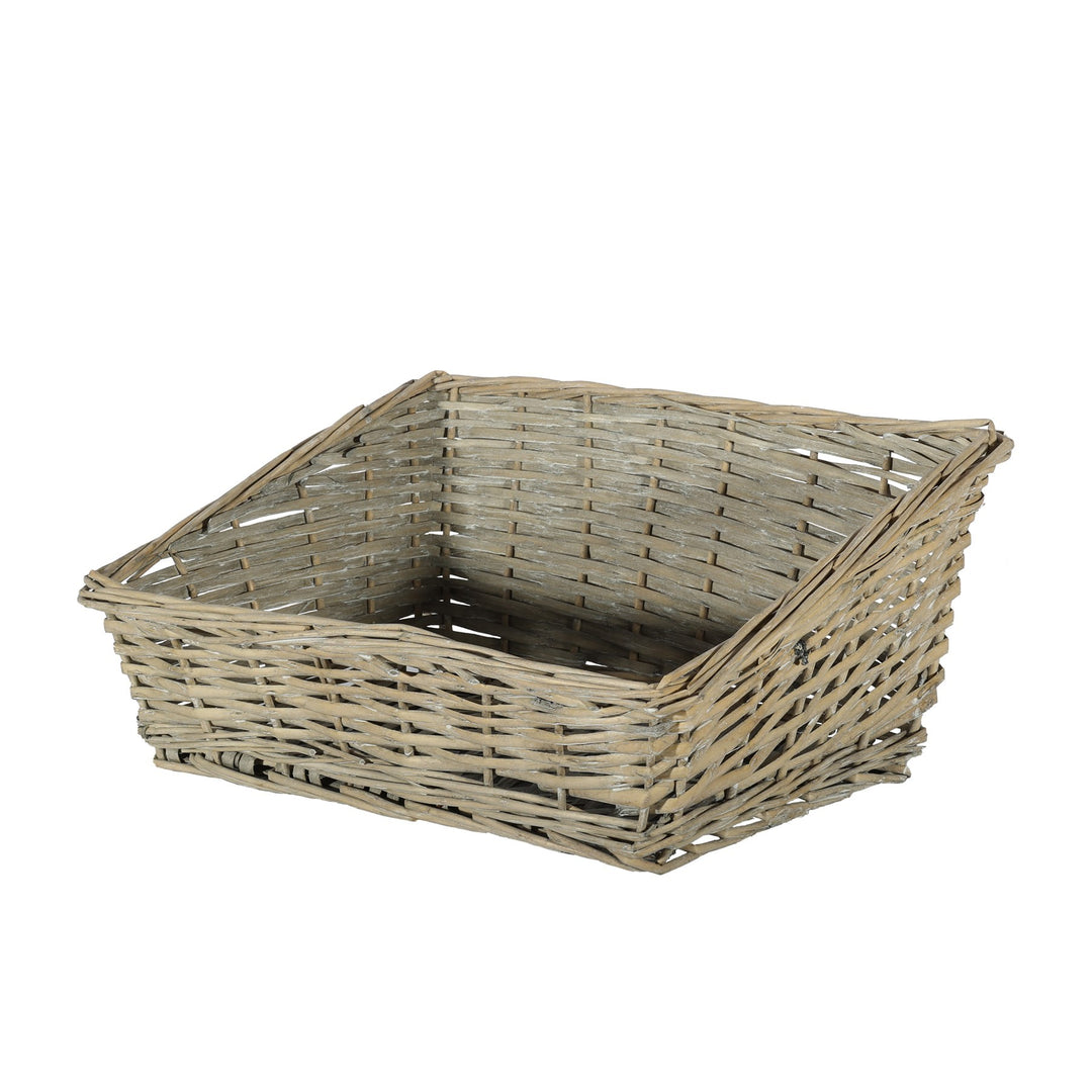 Natural Softwood Square Sloped Basket 45cm