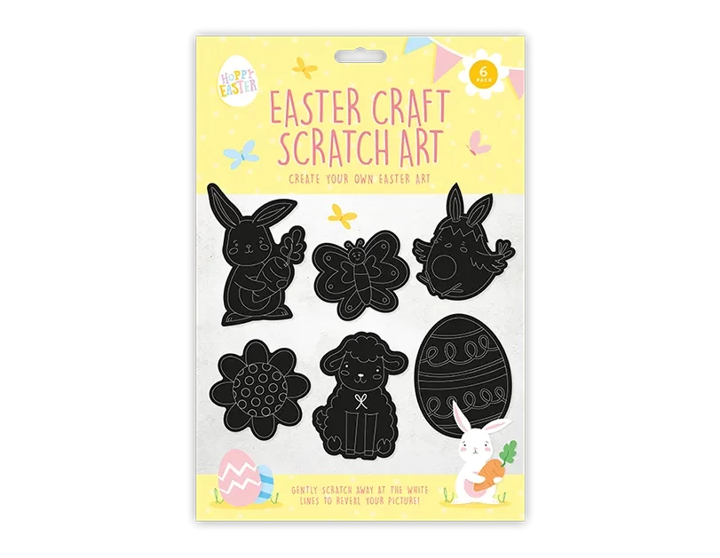 Pack of 6 Easter Craft Scratch Art