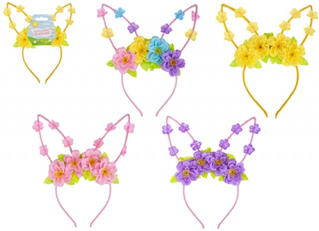 Spring/Summer Flower Bunny Headband (Assorted)