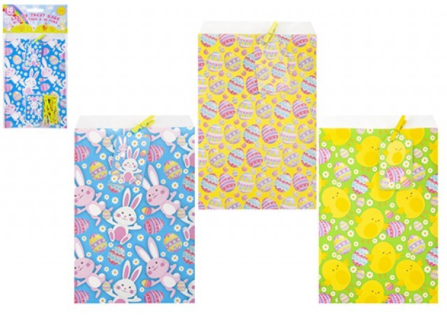Pack Of 10 Mini Paper Easter Treat Bags With Pegs & Tags