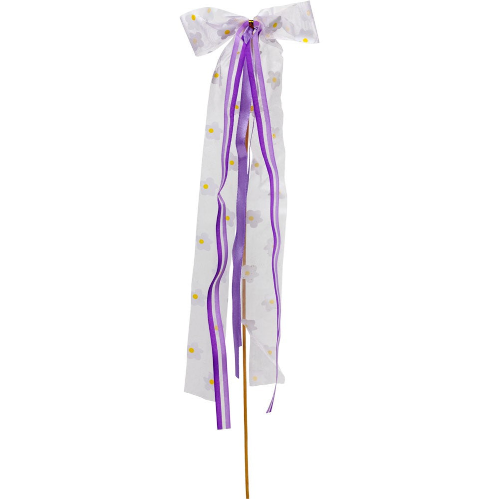 Lilac Flower Ribbon & Bows Pick (Pack of 10)