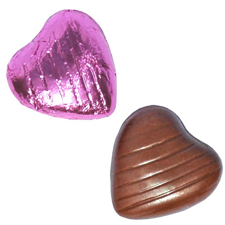 Pink Foil Chocolate Hearts 500g