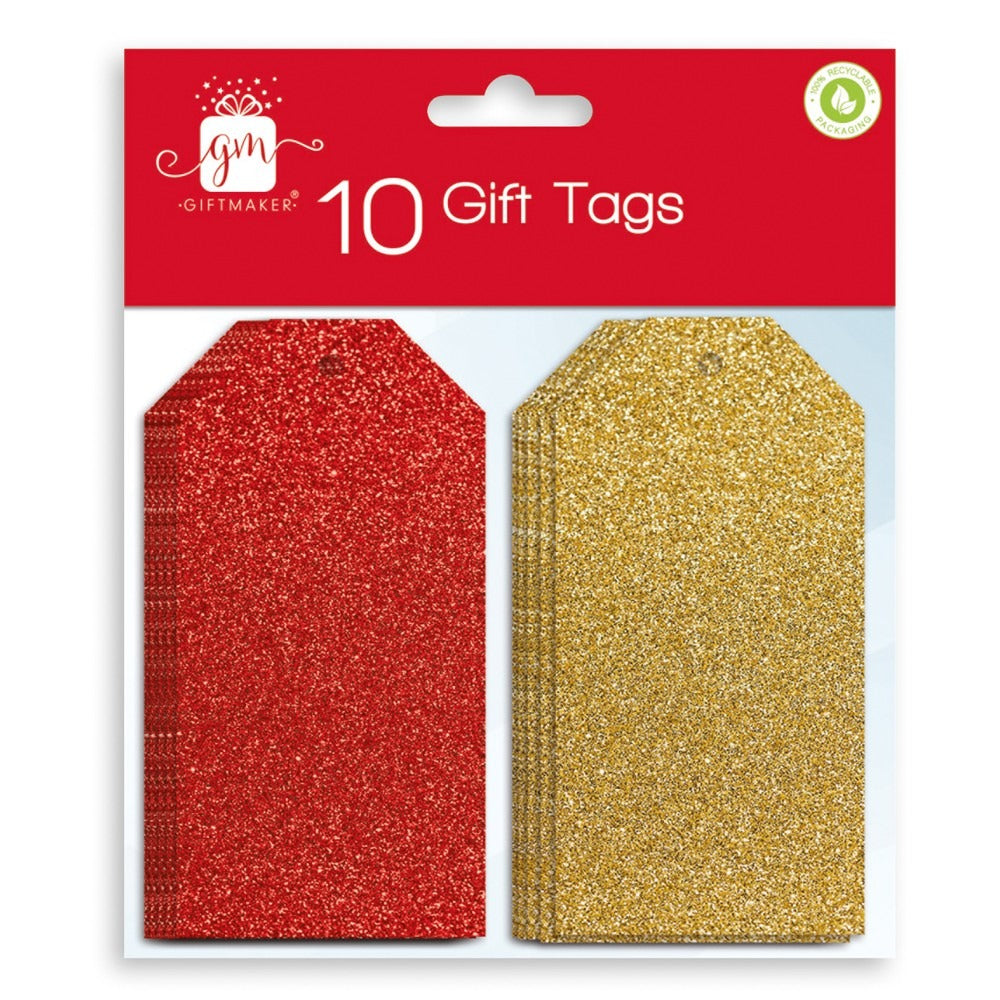 Red &amp; Gold Gift Tags (Pack of 10)