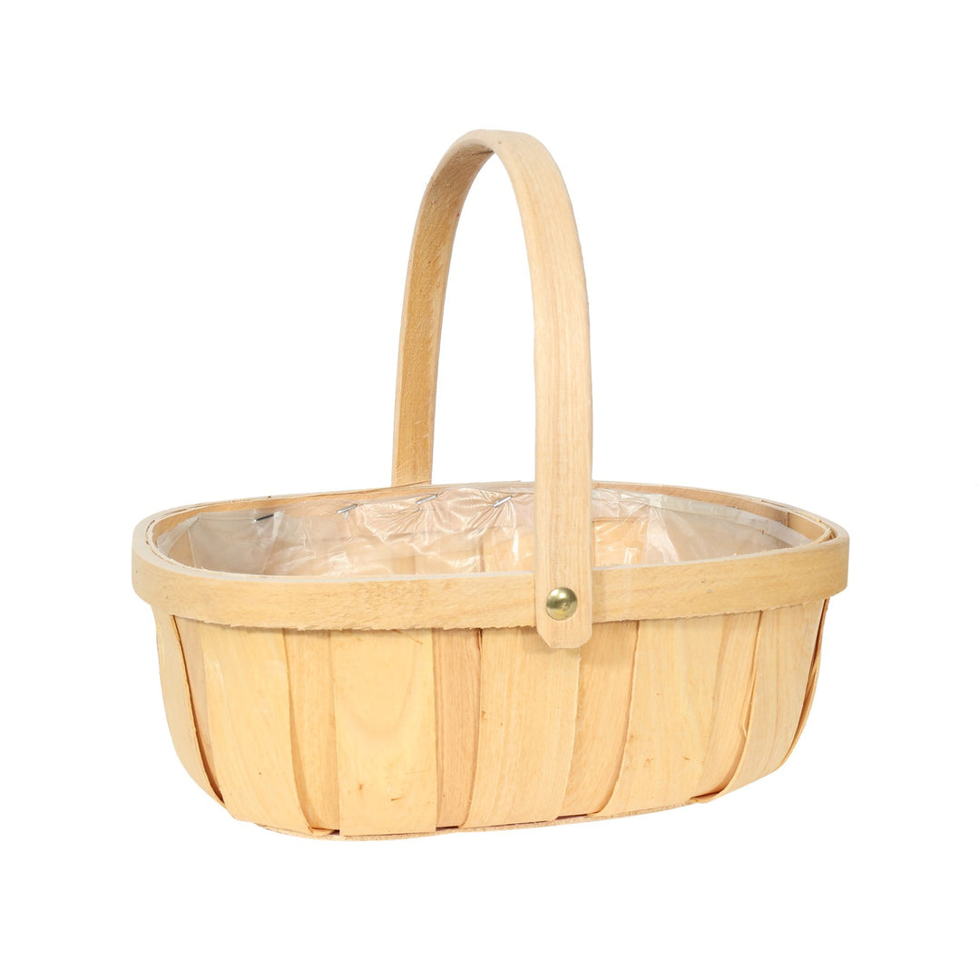 Natural Softwood Trug &amp; Folding Handle 24.5cm