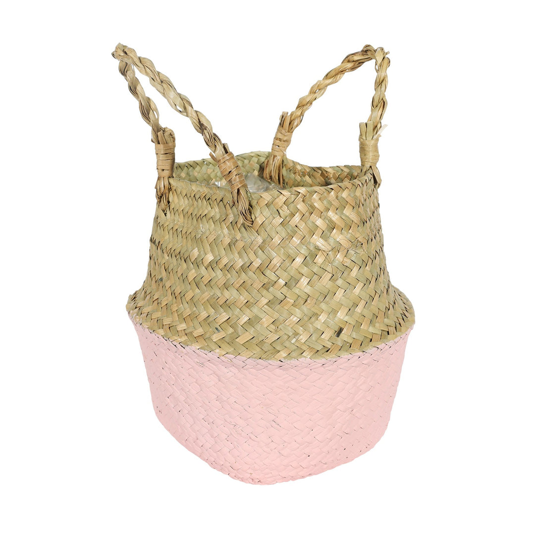 Pink &amp; Natural Two Tone Basket (17cm)