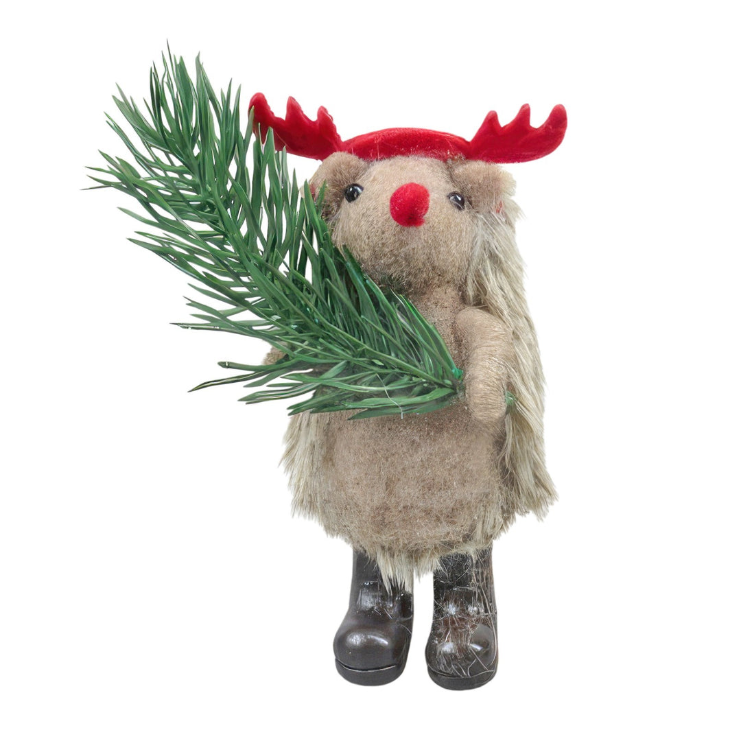 Felt Hedgehog with Antlers and Spruce Hanging Decoration (12cm)