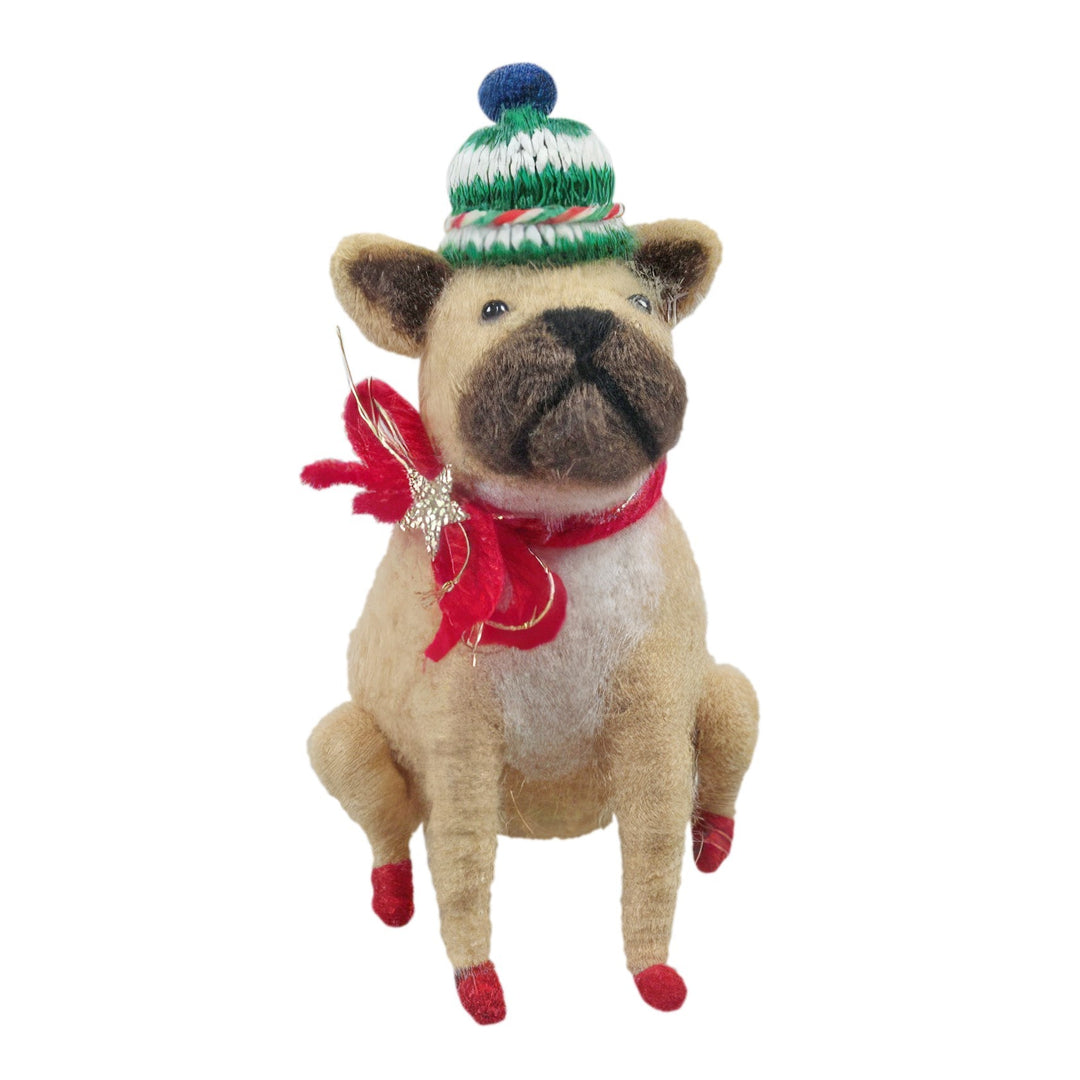 Felt Pug Hanging Decoration (11cm)