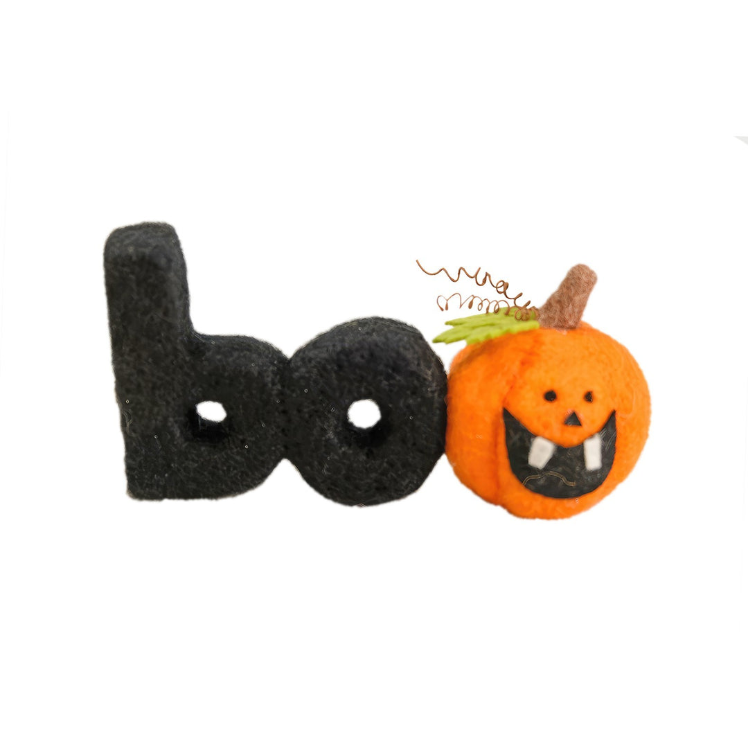 Felt \&quot;Boo\&quot; with Pumpkin Hanging Ornament (7cm)