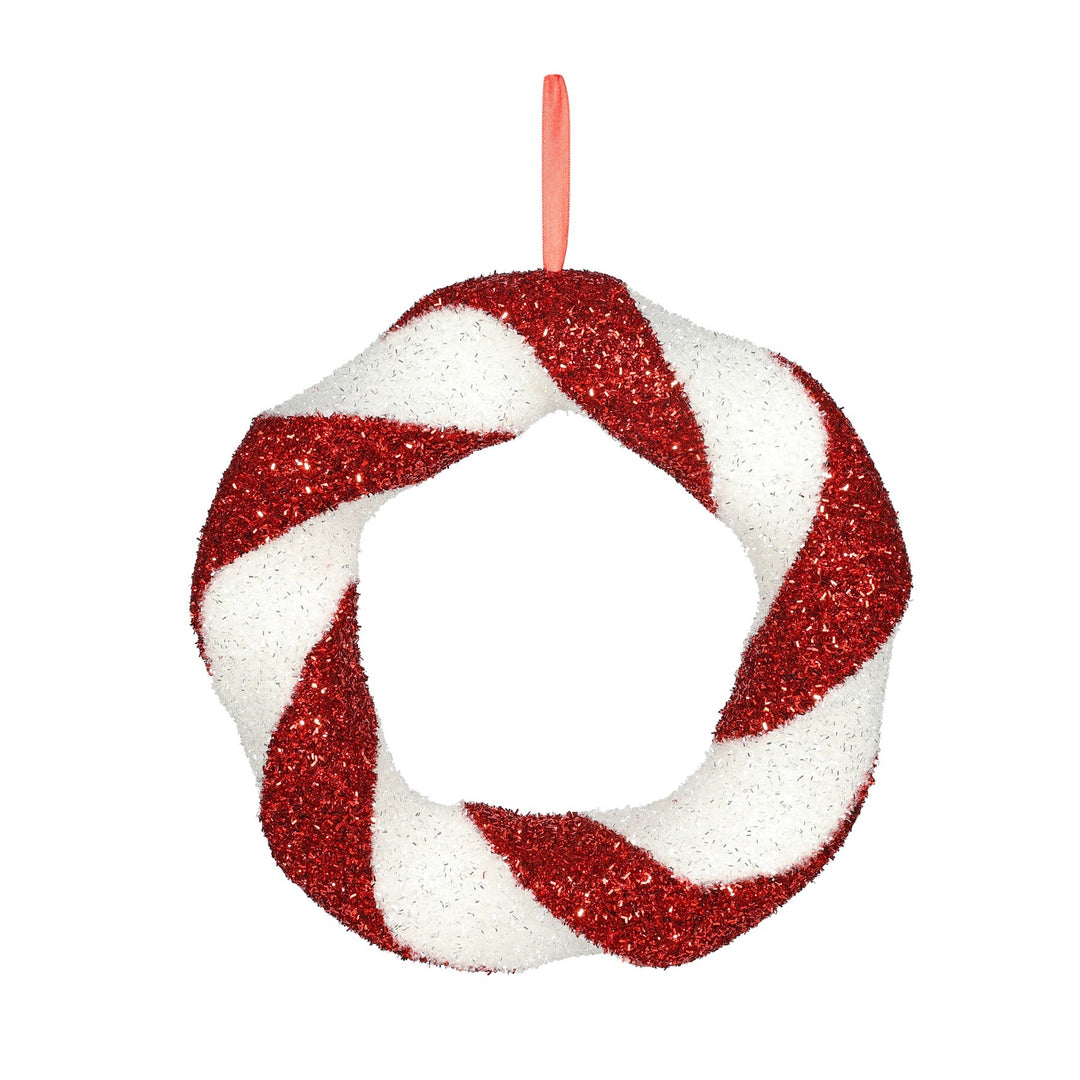 Red and White Glitter Candyland Hanging Decoration (38cm)