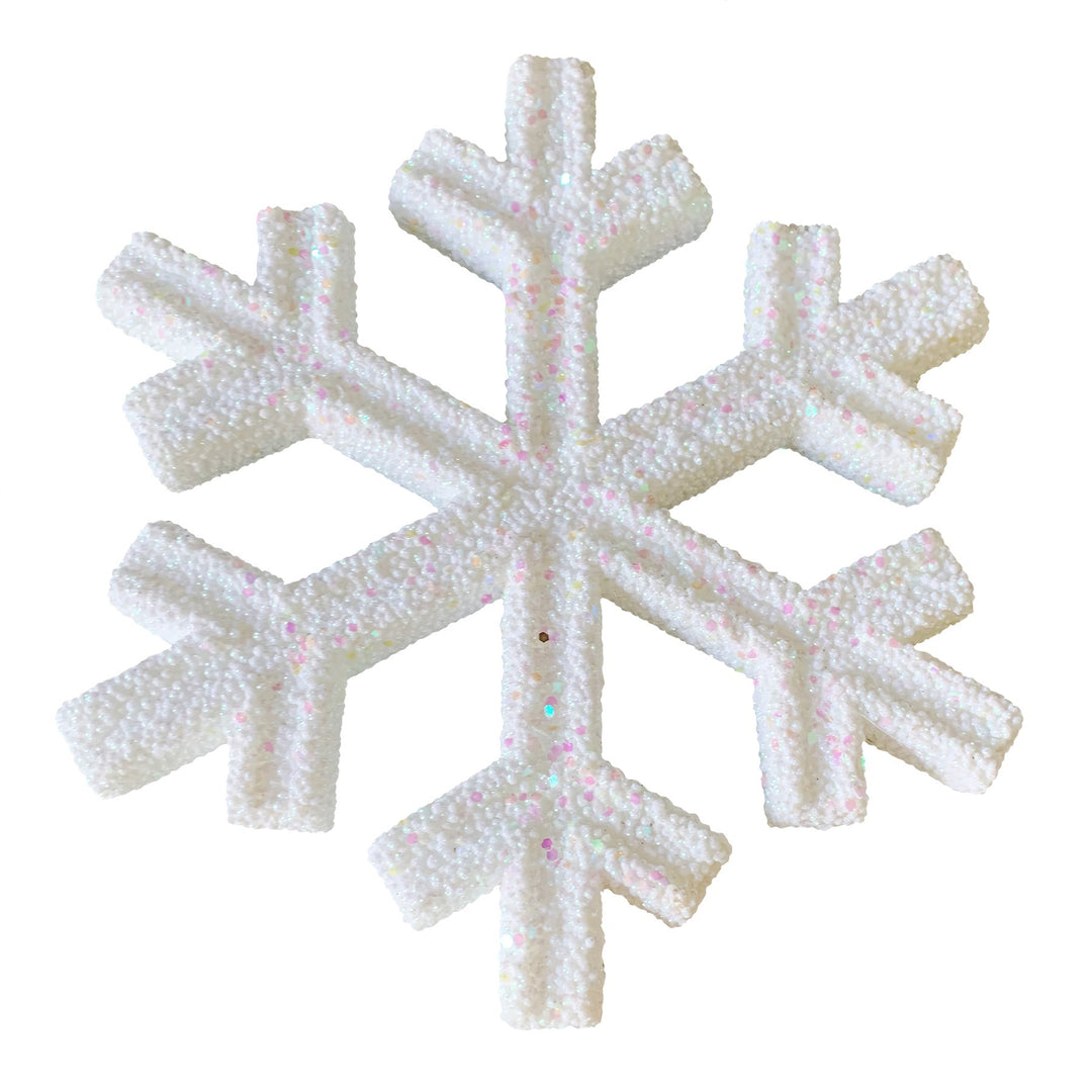 White Glitter Snowflake Hanging Decoration (25cm)