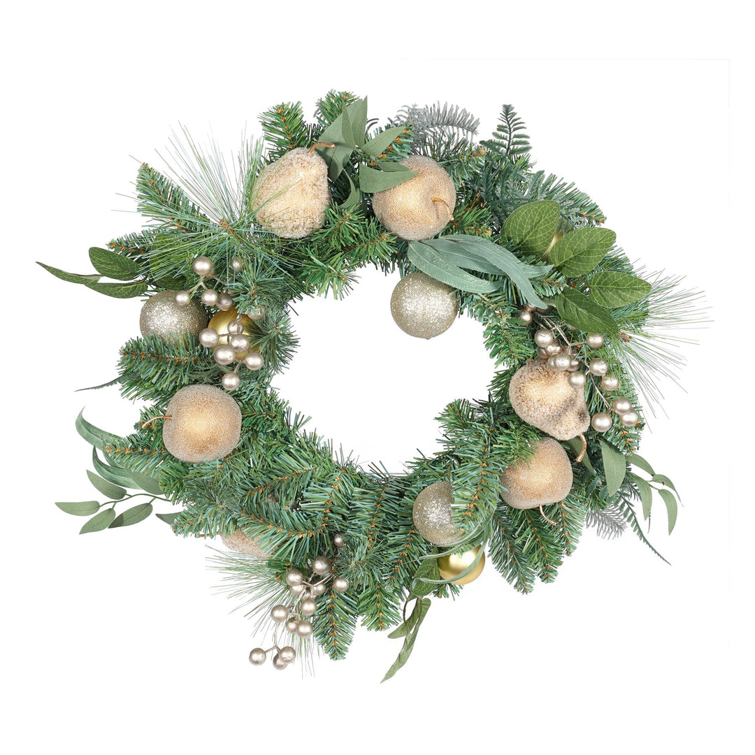 Golden Fruit  Bauble and Berry Wreath (60cm)