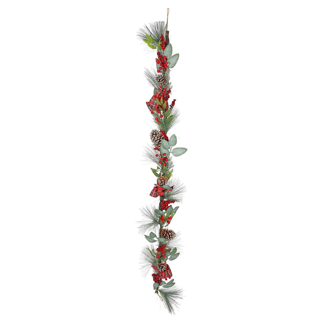 Luxury Garland with Berries  Bows and Cones (180cm)
