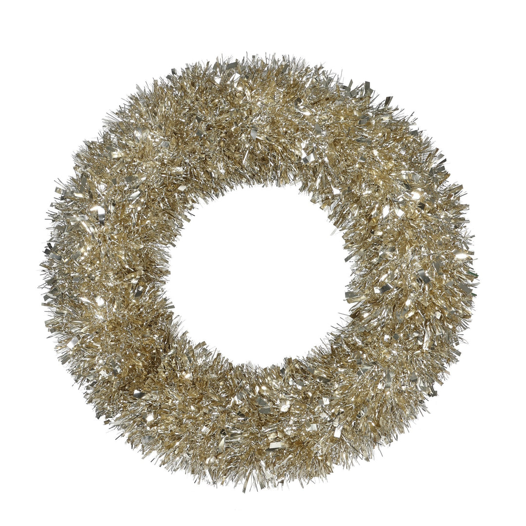 Champagne Tinsel Wreath (57cm)
