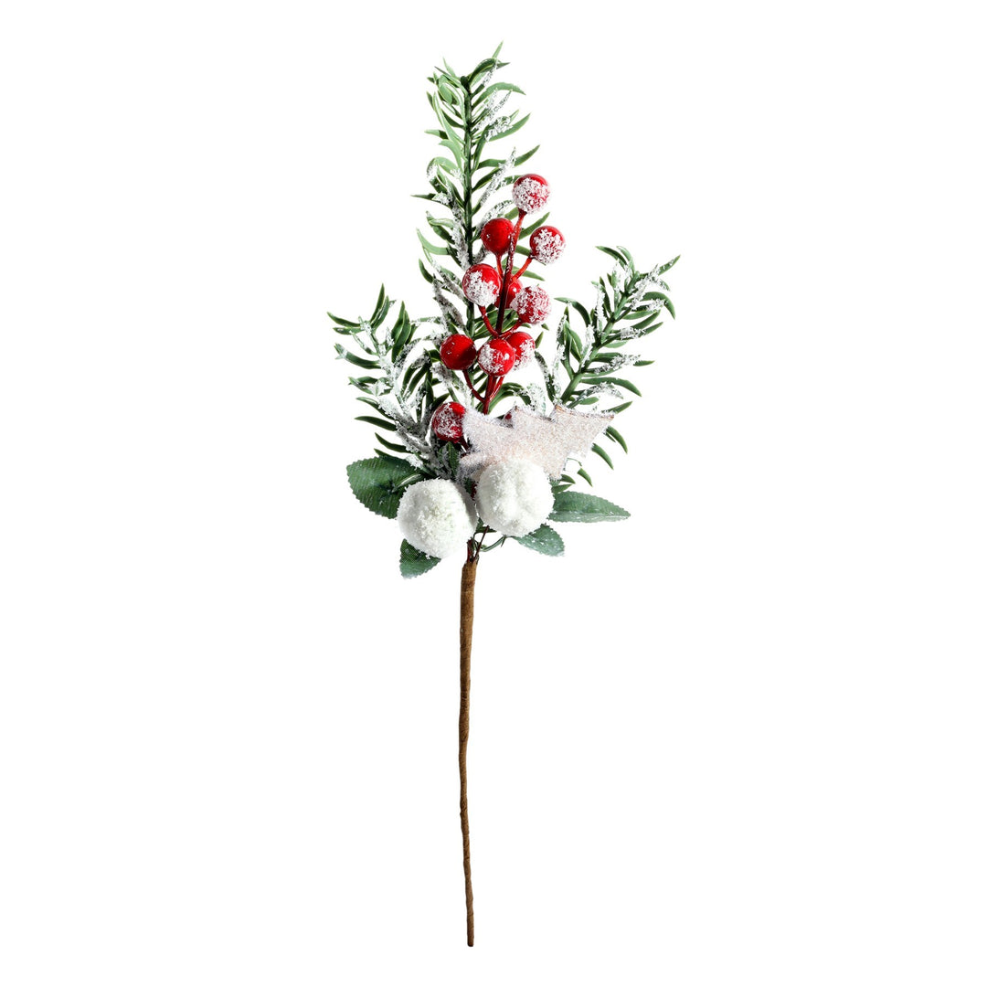 Frosted Berry and Foliage Pick (37cm)