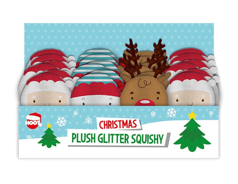 Christmas Plush Glitter Squishies (Assorted)