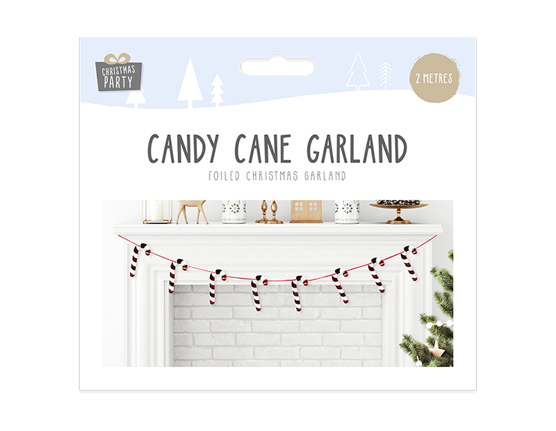 Foiled Candy Cane Garland (2m)