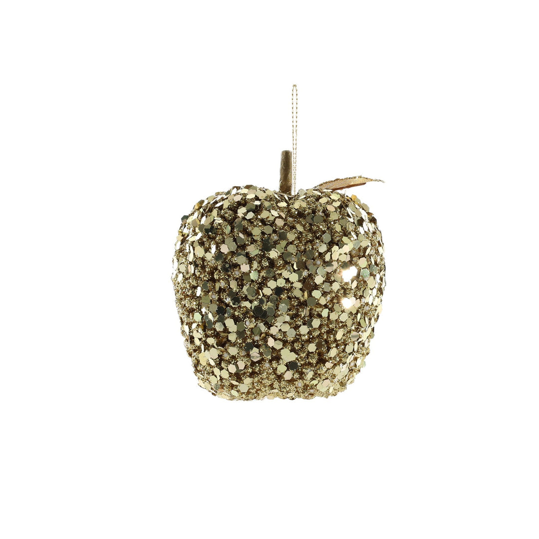 Gold Glittered Hanging Apple (80mm)