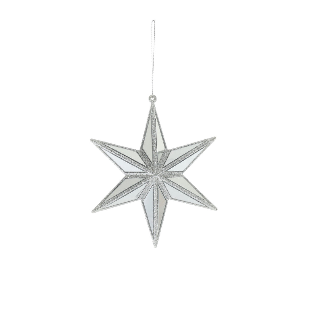 Mirror Star Hanging  Decoration - Silver (12cm)