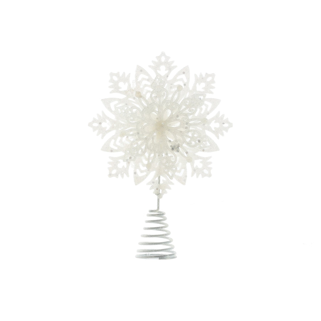 Glitter Snowflake Tree Topper - White (23cm)