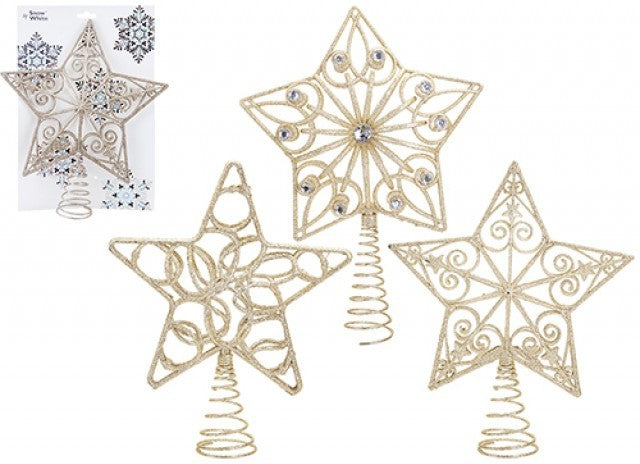Champagne Luxury Glitter Tree Topper (Assorted)