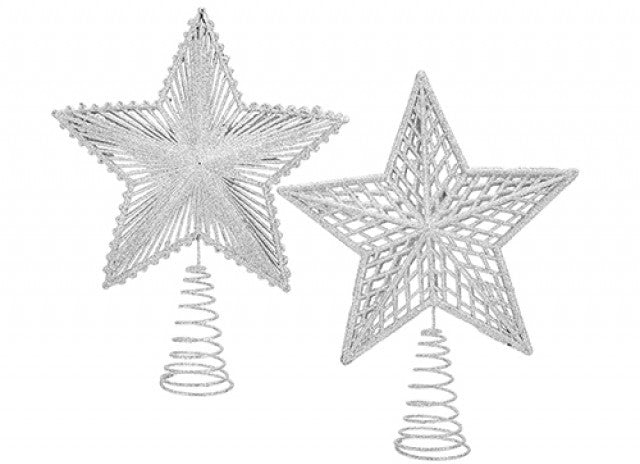 Silver Large Star Tree Topper (Assorted)