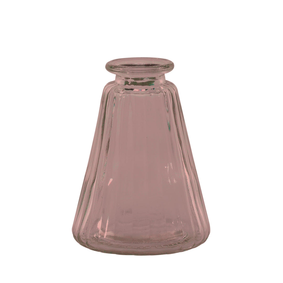 Pink Pyramid Glass Bottle Vase (10cm)