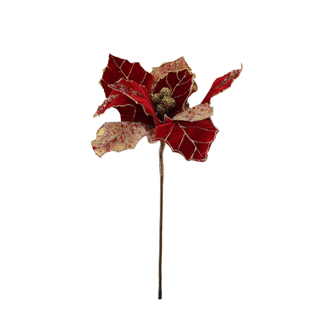 Poinsettia Pick - Red &amp; Gold