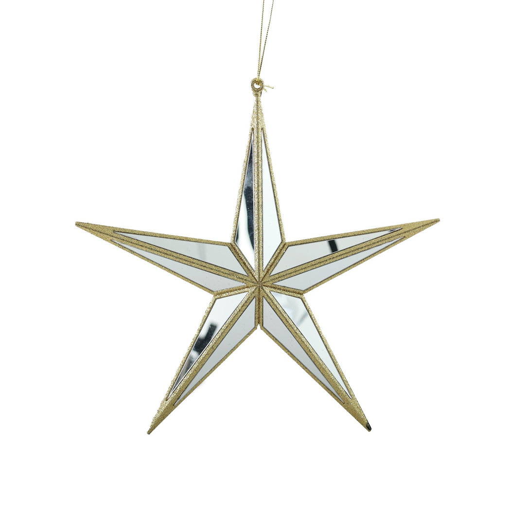 Mirror Star Hanging  Decoration - Gold (27cm)